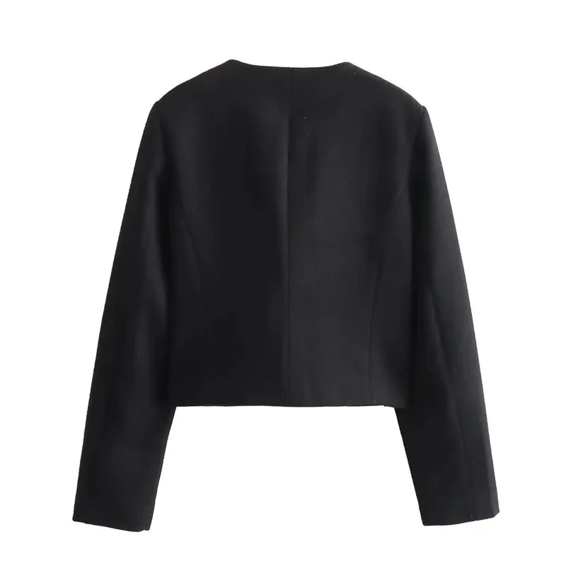 Syrvace Long Sleeve Cropped Jacket