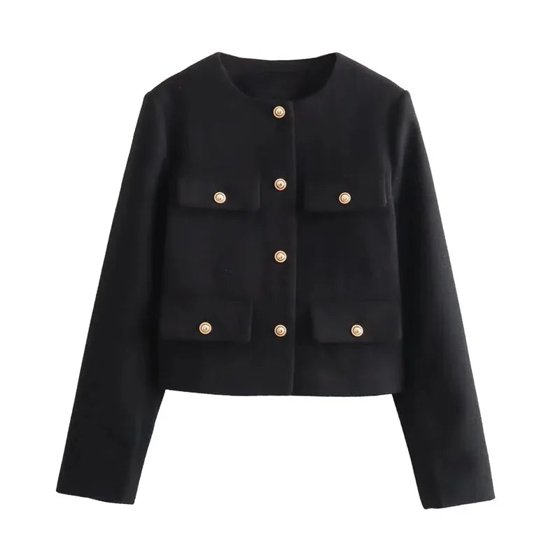 Syrvace Long Sleeve Cropped Jacket