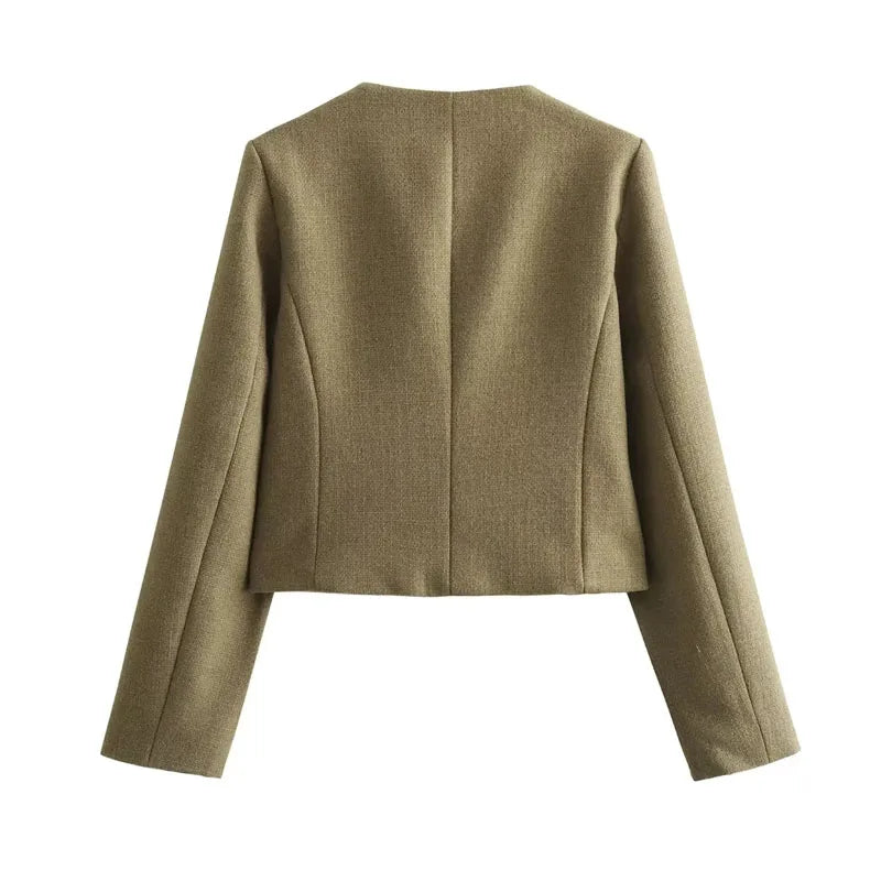 Syrvace Long Sleeve Cropped Jacket